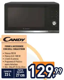 Unieuro CANDY FORNO A MICROONDE CON GRILL CMGA23TNDB offerta