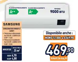 Unieuro Samsung condizionatore monosplit luzon 9 offerta