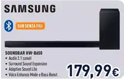 Unieuro SAMSUNG SOUNDBAR HW-B650 offerta