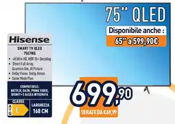 Unieuro Hisense SMART TV QLED 75E7NQ offerta