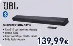 Unieuro JBL SOUNDBAR CINEMA SB510 offerta