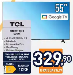 Unieuro TCL SMART TV LED 55P655 offerta
