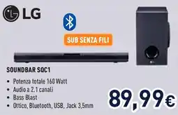 Unieuro LG SOUNDBAR SQC1 offerta