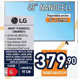 Unieuro LG SMART TV NANOCELL 43NAN082T6 offerta
