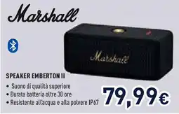 Unieuro Marshall SPEAKER EMBERTON II offerta