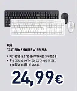 Unieuro Ody tastiera e mouse wireless offerta