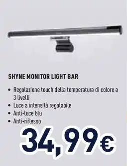 Unieuro Shyne monitor light bar offerta