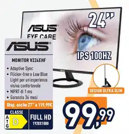 Unieuro ASUS MONITOR VZ24EHF offerta