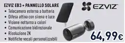 Unieuro EZVIZ EB3+ PANNELLO SOLARE offerta