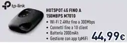 Unieuro tp-link HOTSPOT 4G FINO A 150MBPS M7010 offerta
