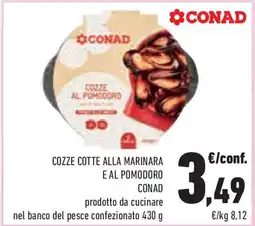 Conad Superstore Cozze cotte alla marinara e al pomodoro conad prodotto da cucinare nel banco del pesce confezionato offerta