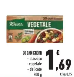 Conad Superstore 20 dadi knorr - classico - vegetale - delicato offerta