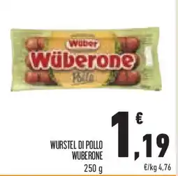 Conad Superstore Wurstel di pollo wuberone offerta