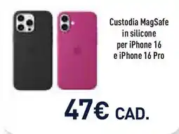 Unieuro Custodia MagSafe in silicone per iPhone 16 e iPhone 16 Pro offerta