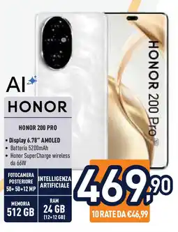 Unieuro HONOR 200 PRO offerta
