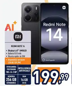 Unieuro REDMI NOTE 14 offerta