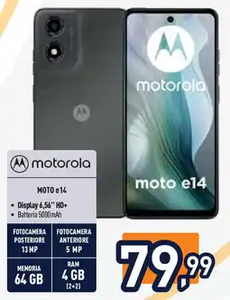 Unieuro motorola MOTO e14 offerta