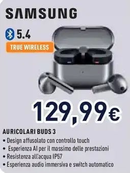 Unieuro SAMSUNG AURICOLARI BUDS 3 offerta