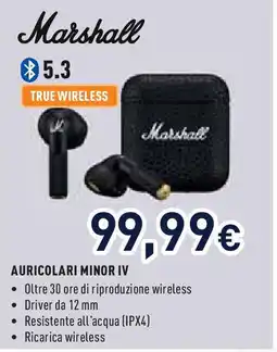 Unieuro Marshall AURICOLARI MINOR IV offerta