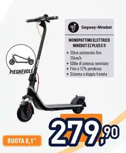 Unieuro Segway-Ninebot MONOPATTINO ELETTRICO NINEBOT E2 PLUS EII offerta