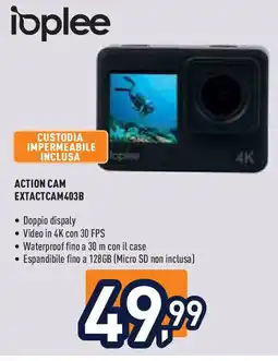 Unieuro ioplee ACTION CAM EXTACTCAM403B offerta