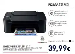 Unieuro Canon PIXMA TS3750i offerta