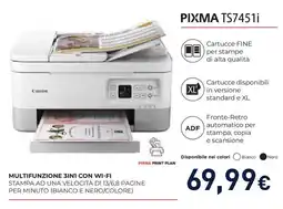 Unieuro Canon PIXMA TS7451i offerta