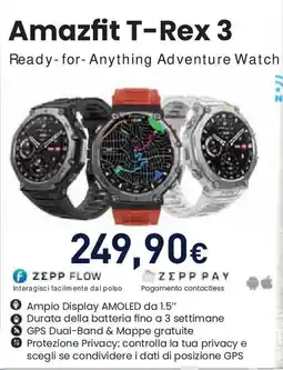 Unieuro Amazfit T-Rex 3 offerta