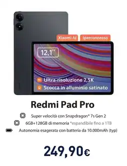 Unieuro Redmi Pad Pro offerta