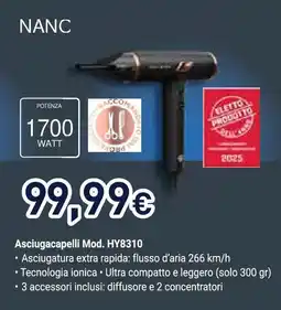 Unieuro Rowenta Asciugacapelli Mod. HY8310 offerta