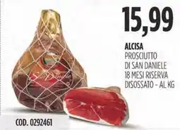 Carico Cash & Carry Alcisa prosciutto di san daniele 18 mesi riserva disossato offerta