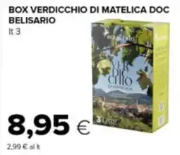 Tigre Box verdicchio di matelica doc BELISARIO offerta