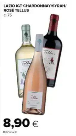 Tigre Lazio igt chardonnay/syrah/ rosé TELLUS offerta