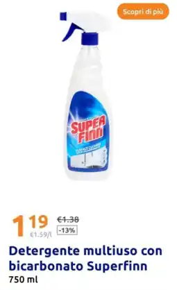 Action Detergente multiuso con bicarbonato Superfinn offerta