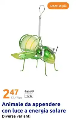 Action Animale da appendere con luce a energia solare offerta