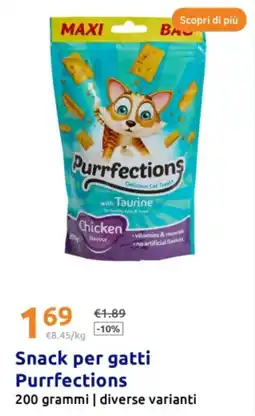 Action Snack per gatti Purrfections offerta