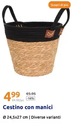 Action Cestino con manici offerta