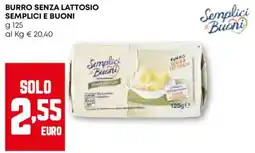 Pam Burro senza lattosio SEMPLICI E BUONI offerta