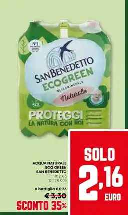 Pam Acqua naturale eco green SAN BENEDETTO offerta