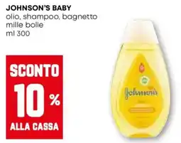 Pam JOHNSON'S Baby olio, shampoo, bagnetto mille bolle offerta