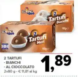 Todis 2 tartufi - bianchi al cioccolato offerta