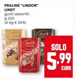Pam Praline "lindor" LINDT offerta