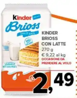 Todis Kinder brioss con latte offerta