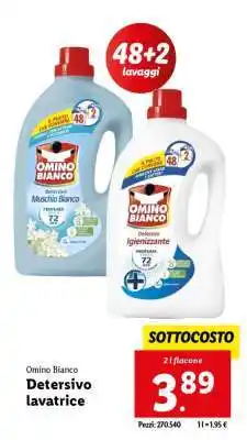 Lidl OMINO BIANCO DETERSIVO LAVATRICE offerta