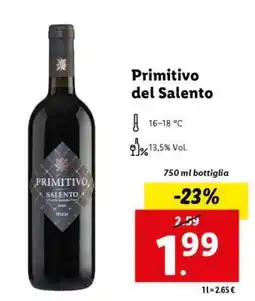 Lidl Primitivo del Salento offerta