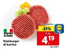 Lidl Hamburger di bovino offerta