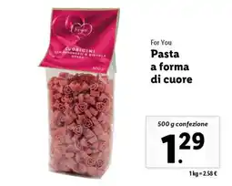 Lidl For You Pasta a forma di cuore offerta