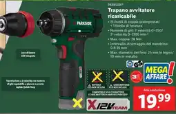 Lidl PARKSIDE Trapano avvitatore ricaricabile offerta