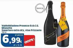 Sigma Valdobbiadene Prosecco D.O.C.G. Mionetto Superiore extra dry, vino Frizzante offerta