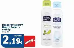 Sigma Deodorante spray Neutro Roberts vari tipi offerta